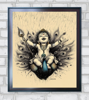 Little Muruga Playing in Rain Concept Art