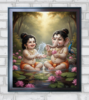Ganesh and Muruga Sibling Love Concept Art