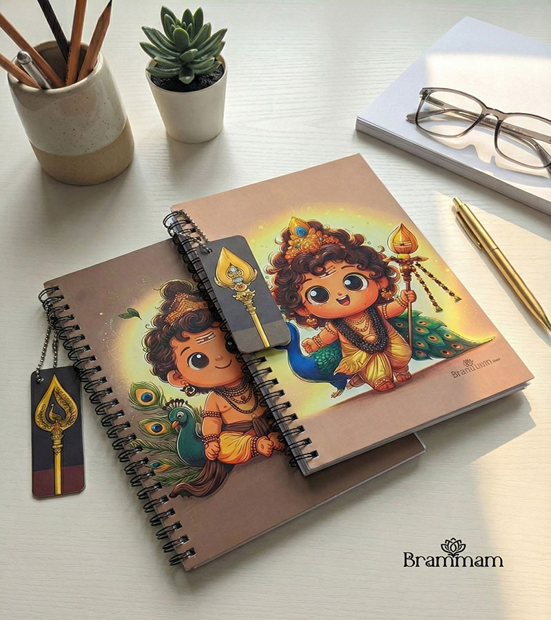 Premium Cute Muruga A5 Unruled Notebook - Set of Two - Image 2