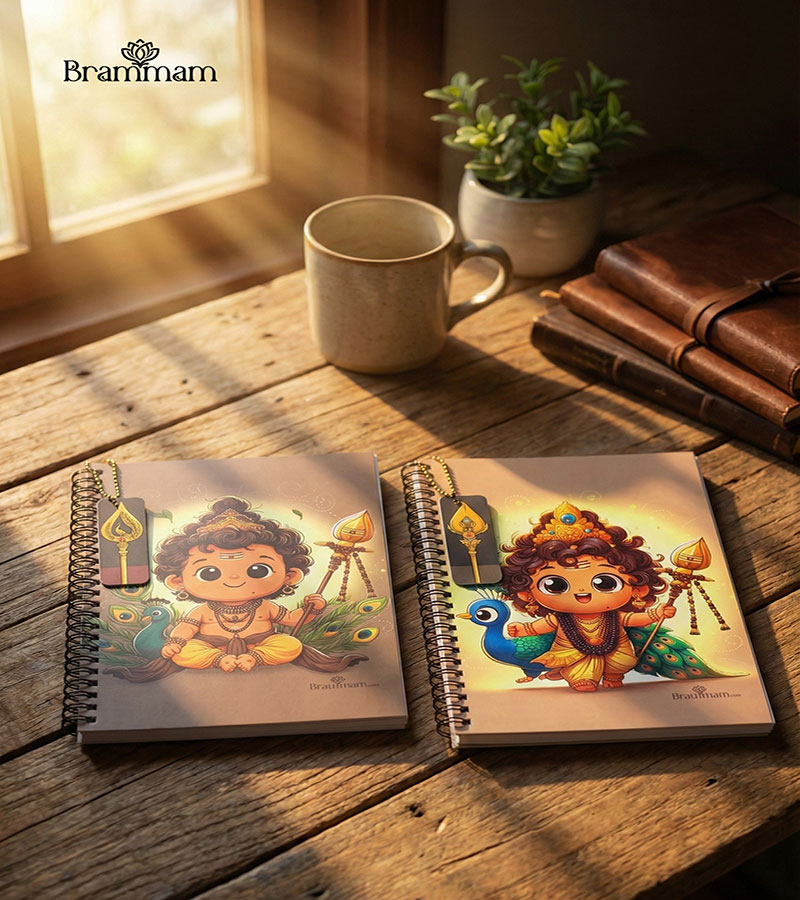 Premium Cute Muruga A5 Unruled Notebook - Set of Two - Image 3
