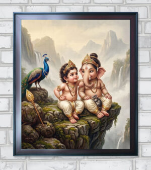 Ganesh and Murugan Divine Kids Vintage Edition - 16 in A3 Size