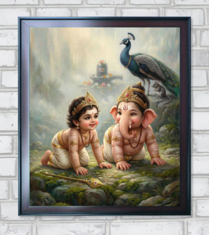 Ganesh and Murugan Divine Kids Vintage Edition in A3 Size