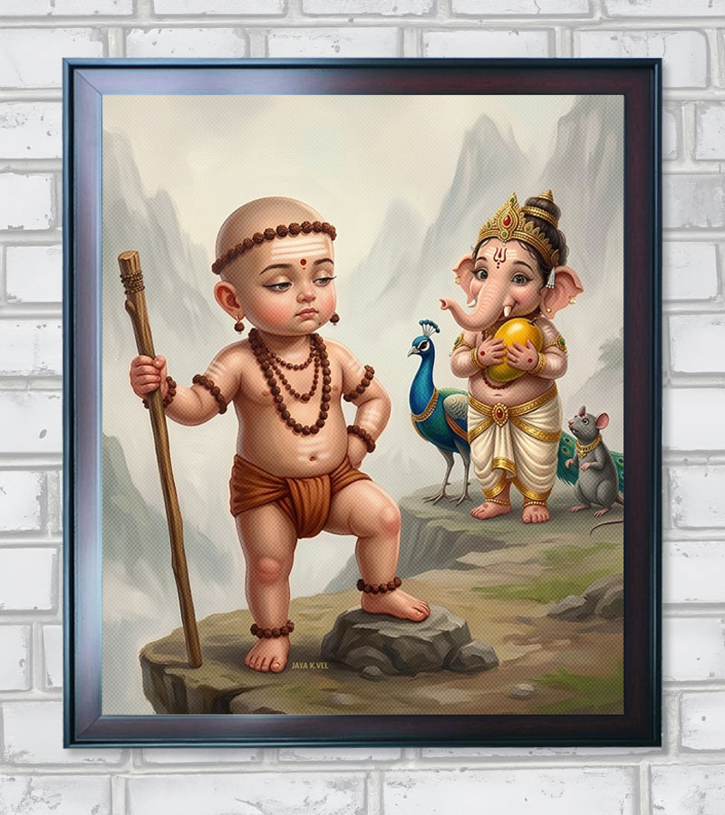 Ganesh and Murugan Divine Kids Vintage Edition - 25 in A3 Size