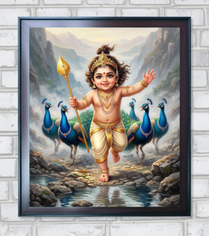 Azhagan Murugan Devotional Concept Art in A3 Size